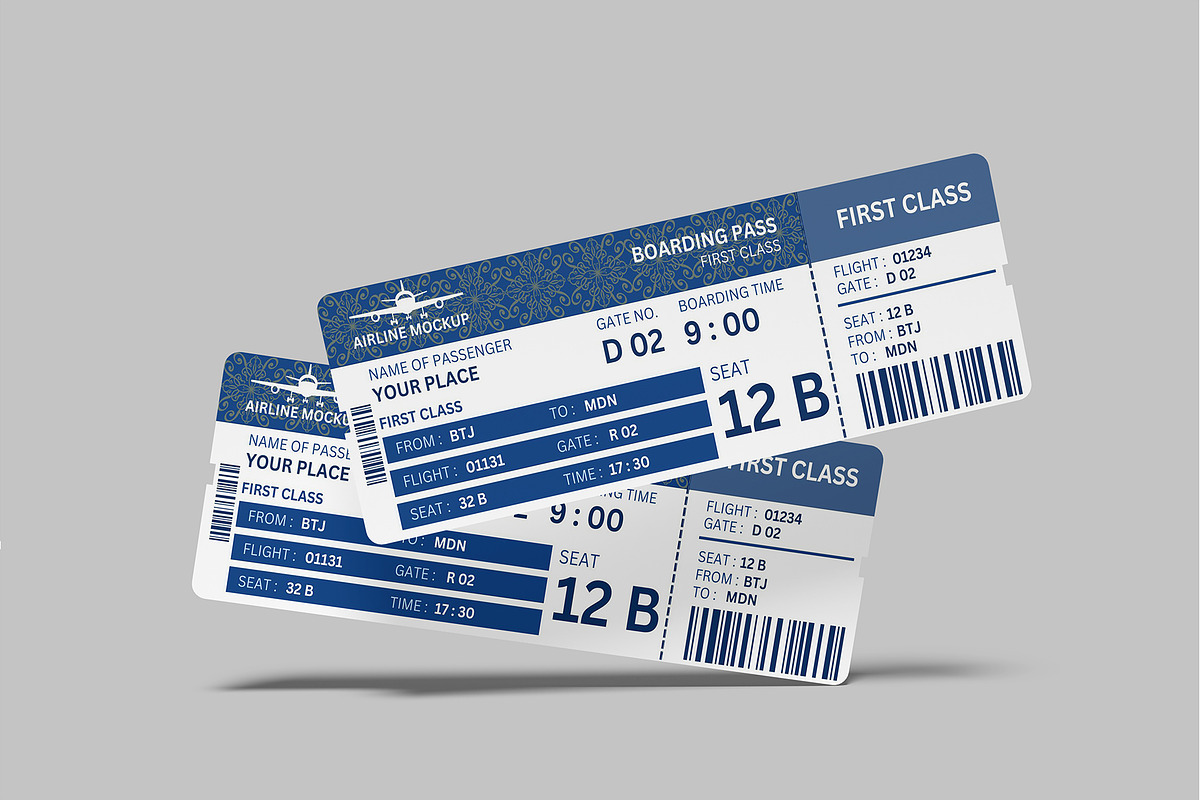 Boarding Pass Mockup, a Product Mockup by lamorastudio (Photo 5 of 13)