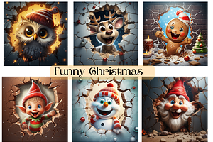 Funny 3D Christmas Background