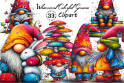 Whimsical Colorful Gnome Clipart, an Illustration by Creative Art (Thumbnail 1 of 11)