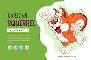 Curious Cartoon Squirrel. Clipart., an Animal Illustration by KENO Mascots (Thumbnail 1 of 3)