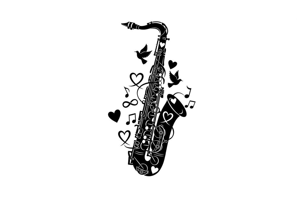 Saxophone Music Love Vector Bundle, an Illustration by Designs_River (Photo 37 of 51)