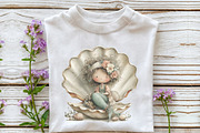 Whimsical Summer Mermaid Clipart, an Illustration by OK Design (Thumbnail 4 of 6)