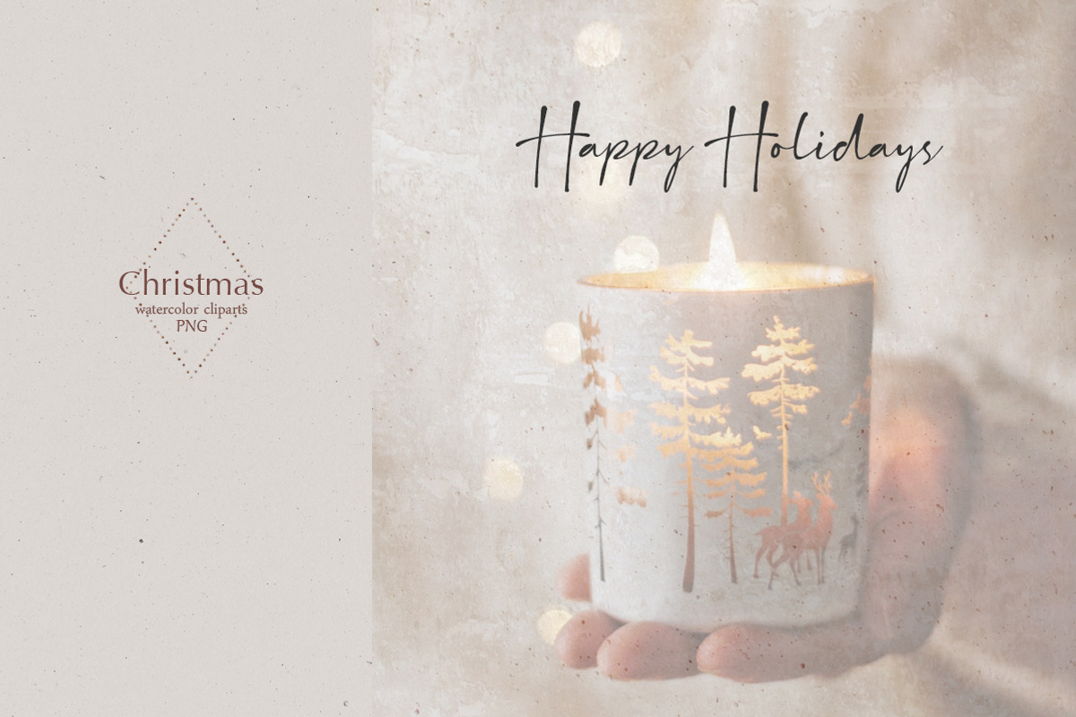Christmas watercolor decor clipart, an Animal Illustration by Colibri Watercolor (Photo 13 of 13)