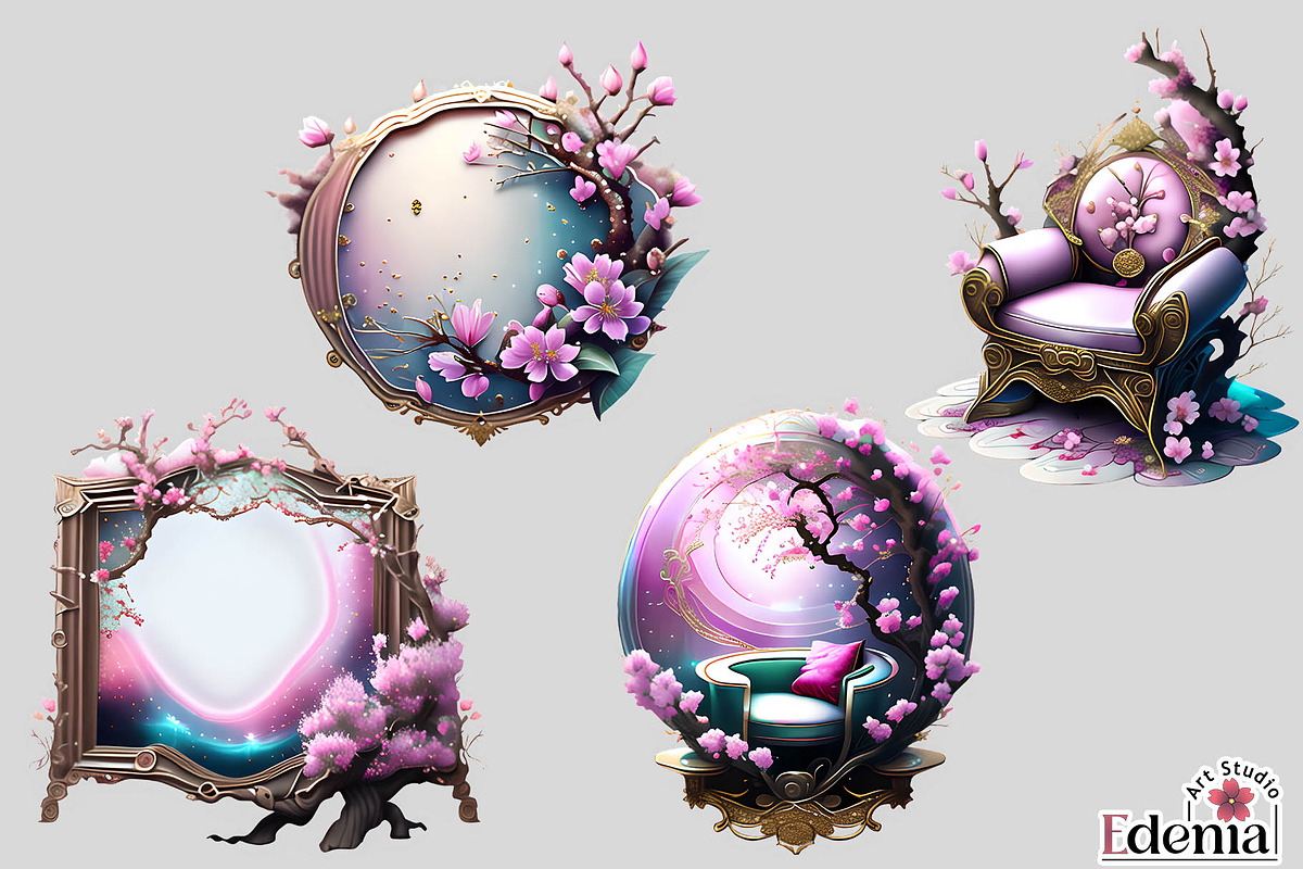 Cherry Blossom Sakura Interior #1, an Illustration by EdeniaArtStudio (Photo 8 of 8)