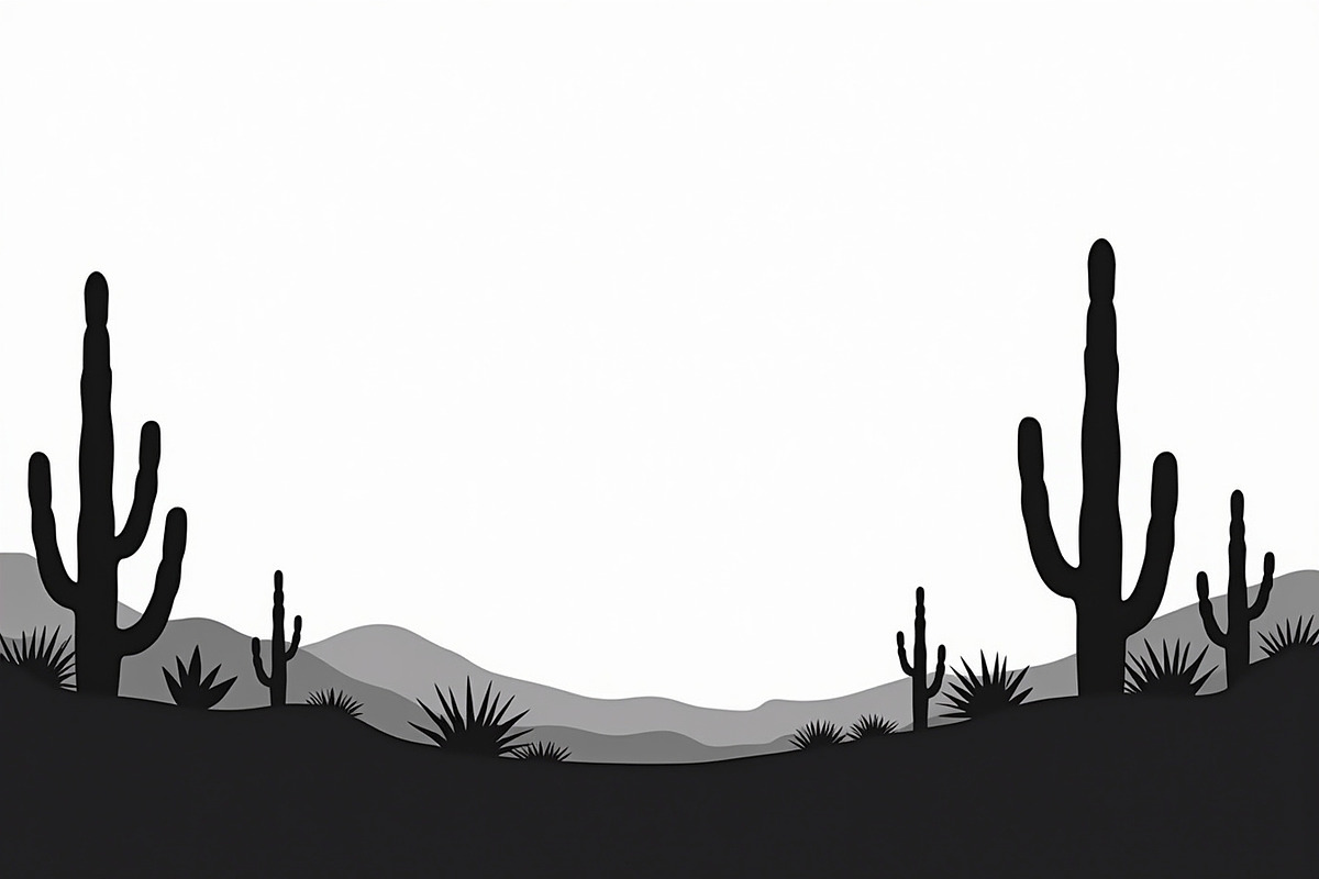 Southwestern Cactus Mountain Vector, an Illustration by hafijul (Photo 6 of 15)