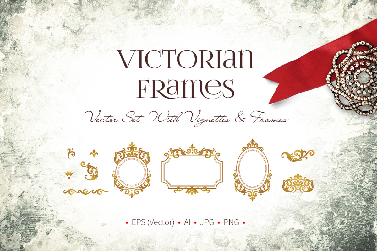 Vector Set Of Victorian Frames, a Decorative Illustration by O'Gold!