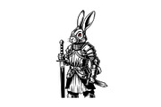 Warrior Bunny Knight Silhouette, an Illustration by jahid234 (Thumbnail 30 of 49)