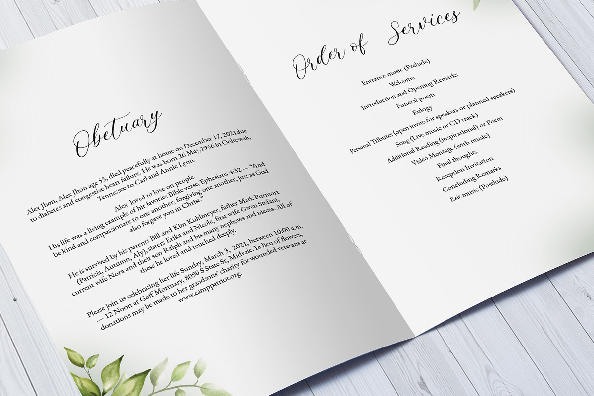 Funeral Program Template, a Brochure Template by Template Shop (Photo 5 of 5)