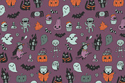 Happy Halloween cartoon cute pattern, a Pattern Graphic by kostolom3ooo (Thumbnail 4 of 5)