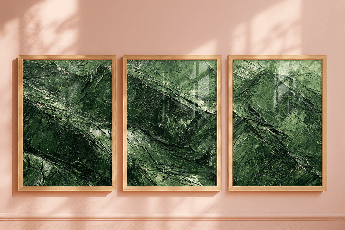 Abstract Emerald Wall Art Set of 3, a Decorative Illustration by PrintablesByFranklyn (Photo 4 of 6)