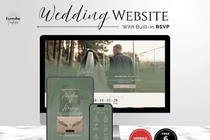 Sage Green Wedding Website Invite