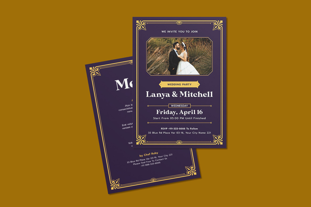Decoratif Wedding Invitation, an Invitation Template by iDoodle Studio (Photo 3 of 4)