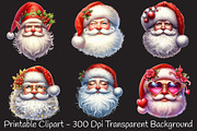 Jolly Santa Faces Clipart Collection, an Illustration by RobertsArt (Thumbnail 2 of 7)