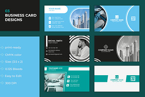 3 Business Card Design Templates.