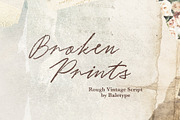 Broken Prints - Rough Vintage Script, a Script Font by Bale Type (Thumbnail 1 of 9)