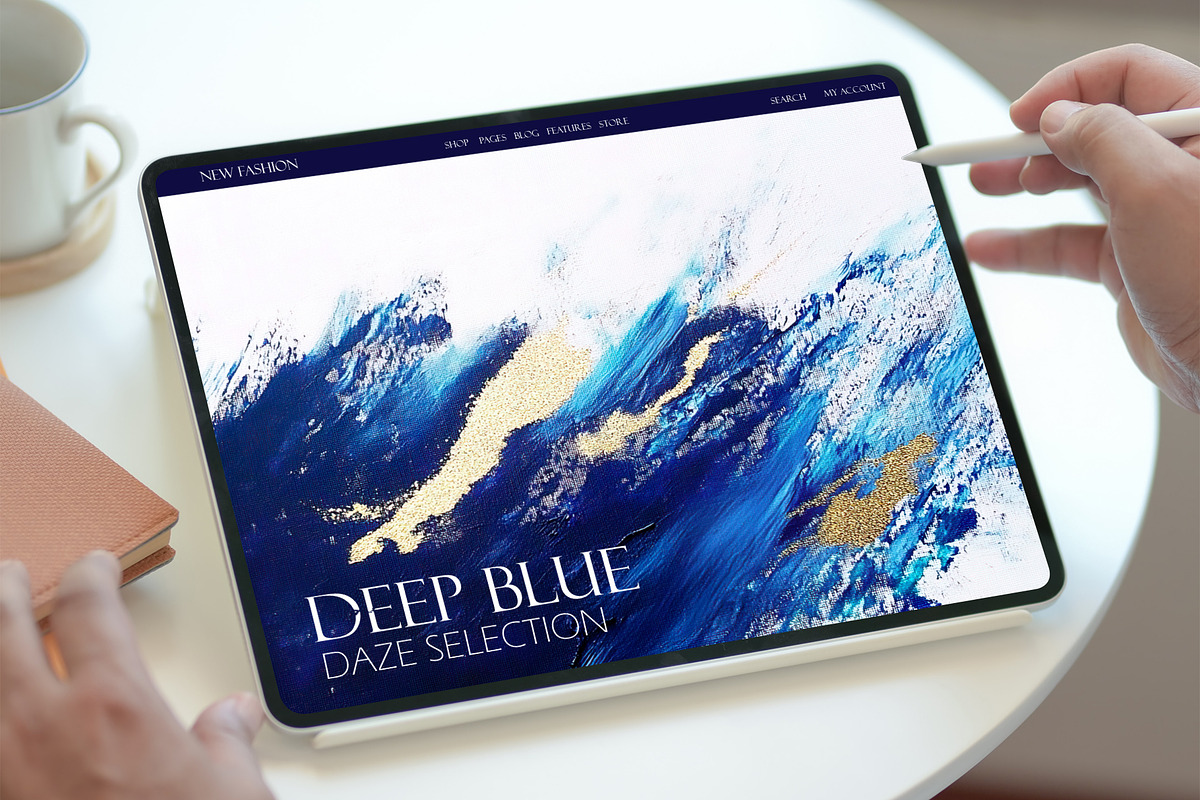 Deep Blue Abstract Backgrounds, a Background Graphic by Elena Dorosh (Photo 7 of 9)