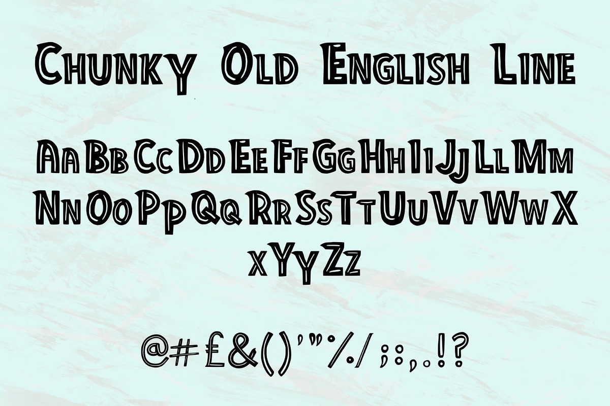 Chunky old English line font, a Font by Charlotte Breedon Design (Photo 3 of 5)