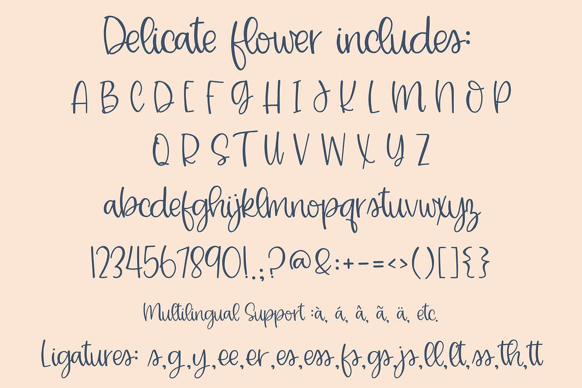 Delicate Flower, Cute Script Font, a Script Font by Designing Digitals (Photo 2 of 9)