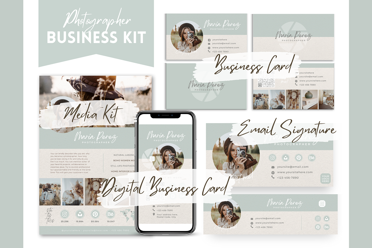 Photographer Brand Business Bundle, a Marketing Template by Golden Horizons Studio (Photo 2 of 13)