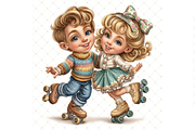 Roller Skating Couple Clipart JPG, a Person Illustration by Memories By Lea (Thumbnail 14 of 18)