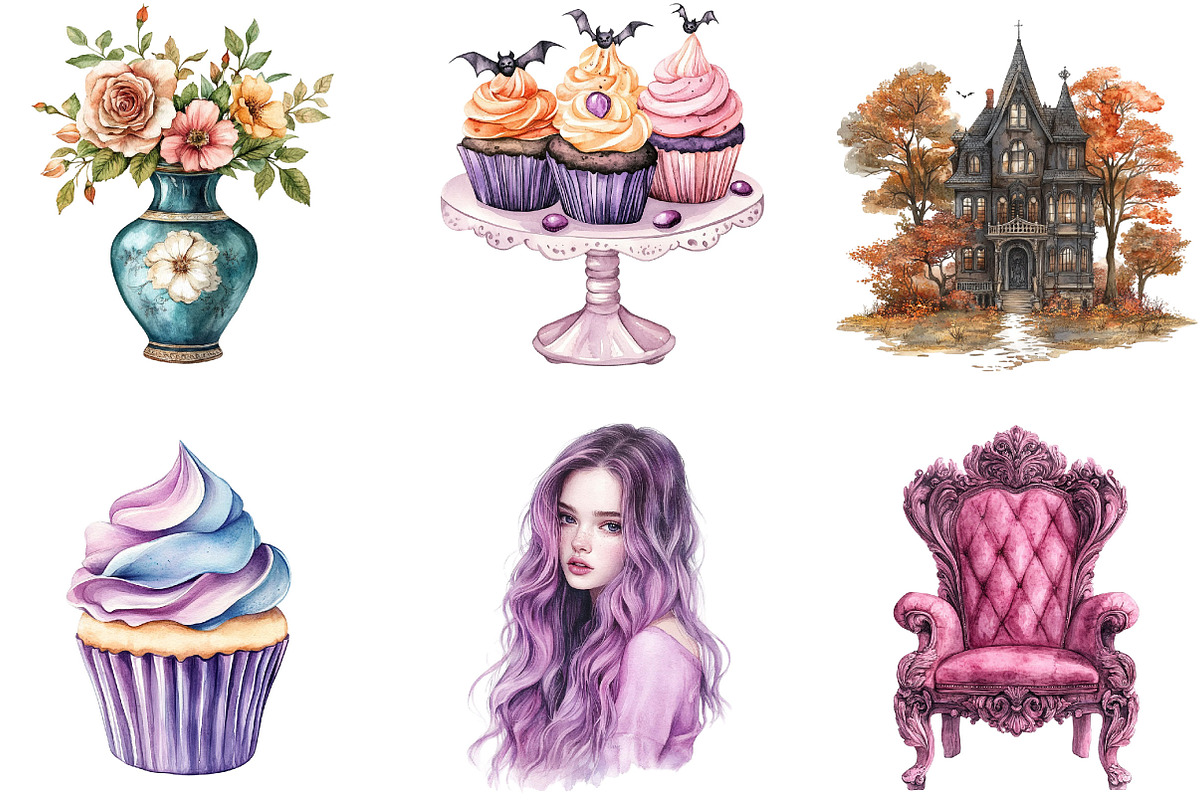 Watercolor Chic to Death Clipart, an Illustration by Designking (Photo 3 of 5)
