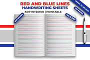 Red And Blue Lines Handwriting Sheet, a Print Template by M9 Design (Thumbnail 2 of 3)