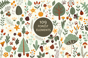 Forest Portrait Animals Set