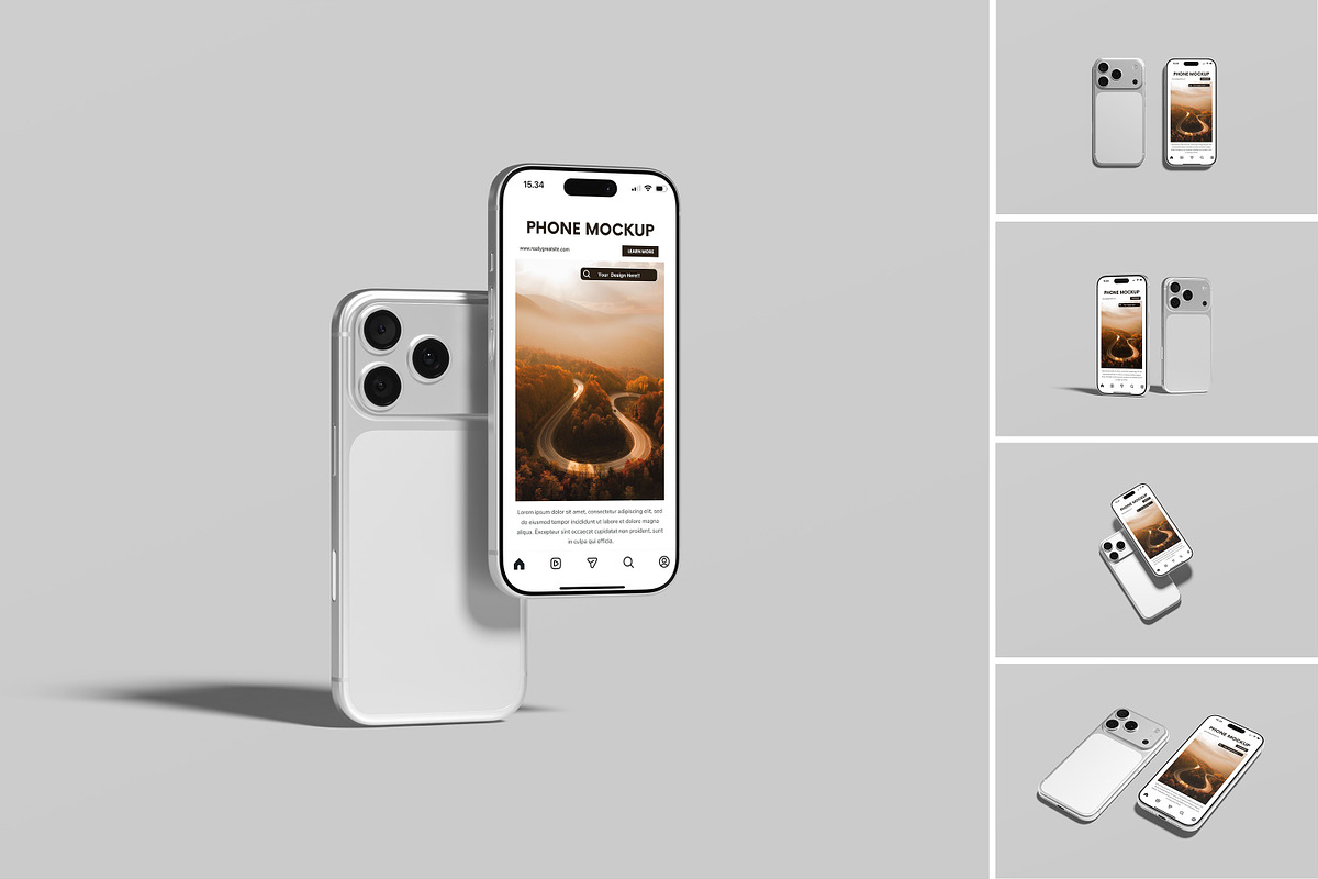 iPhone 17 Pro Mockup, an iPhone Mockup by graphicsecond (Photo 1 of 6)