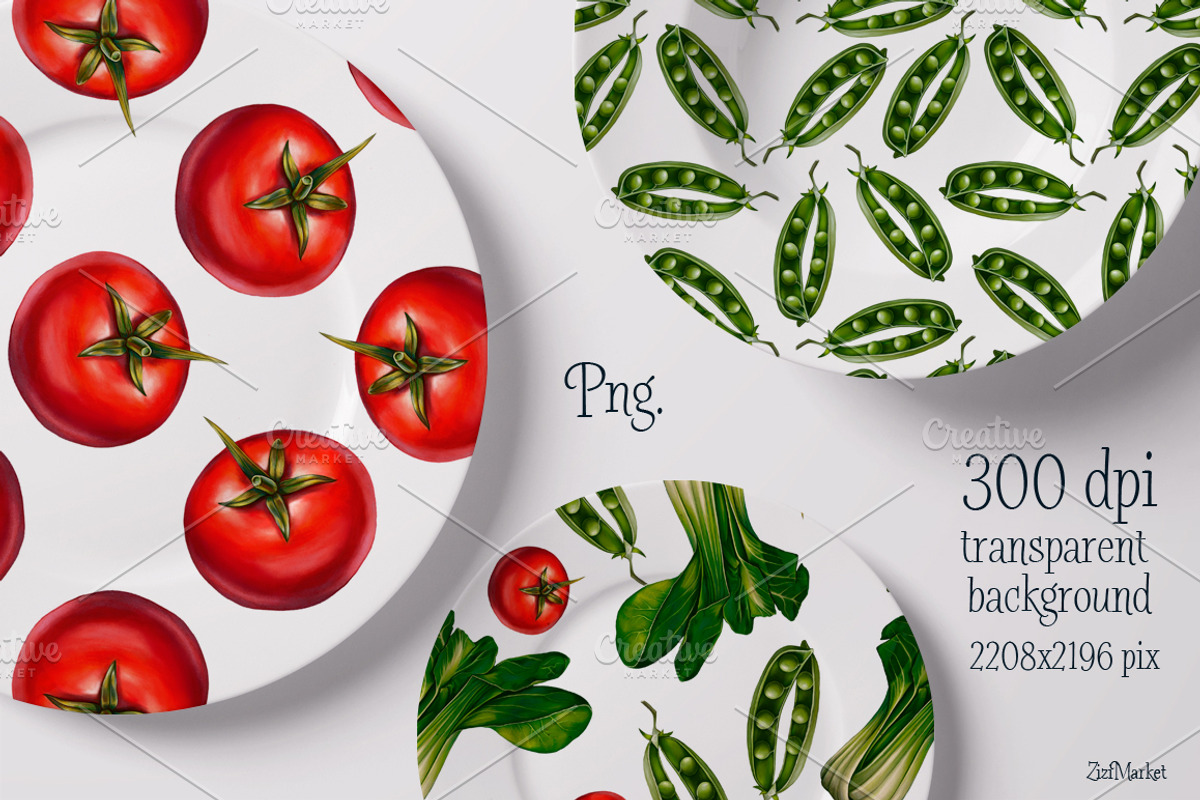 Vegetable Patterns Set, a Pattern Graphic by ZiziMarket (Photo 2 of 4)