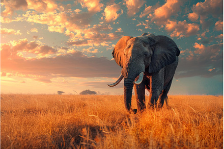 African elephant walking through, an Animal Photo by Ylivdesign