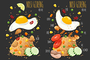 Nasi Goreng. Vector illustration, a Food Illustration by AKOMIX (Thumbnail 1 of 2)