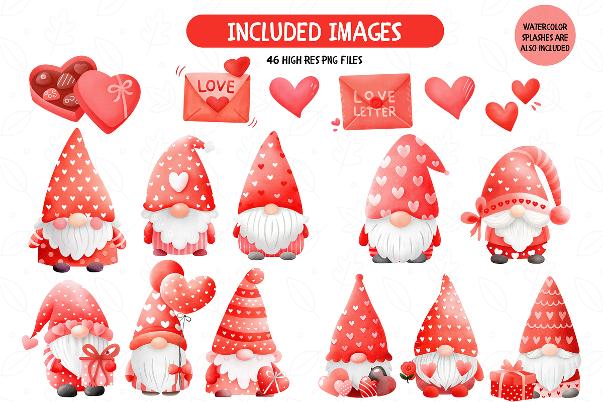 Cute Love Whimsy Valentines Clipart, an Illustration by TatiMockup (Photo 2 of 6)