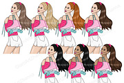 Bright Summer Girls Clipart, a Person Illustration by GlamArtZhanna (Thumbnail 3 of 4)