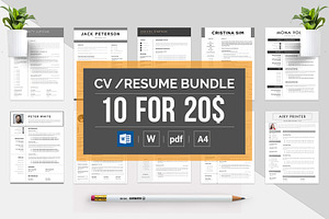 10 CV & Resume Templates Bundle