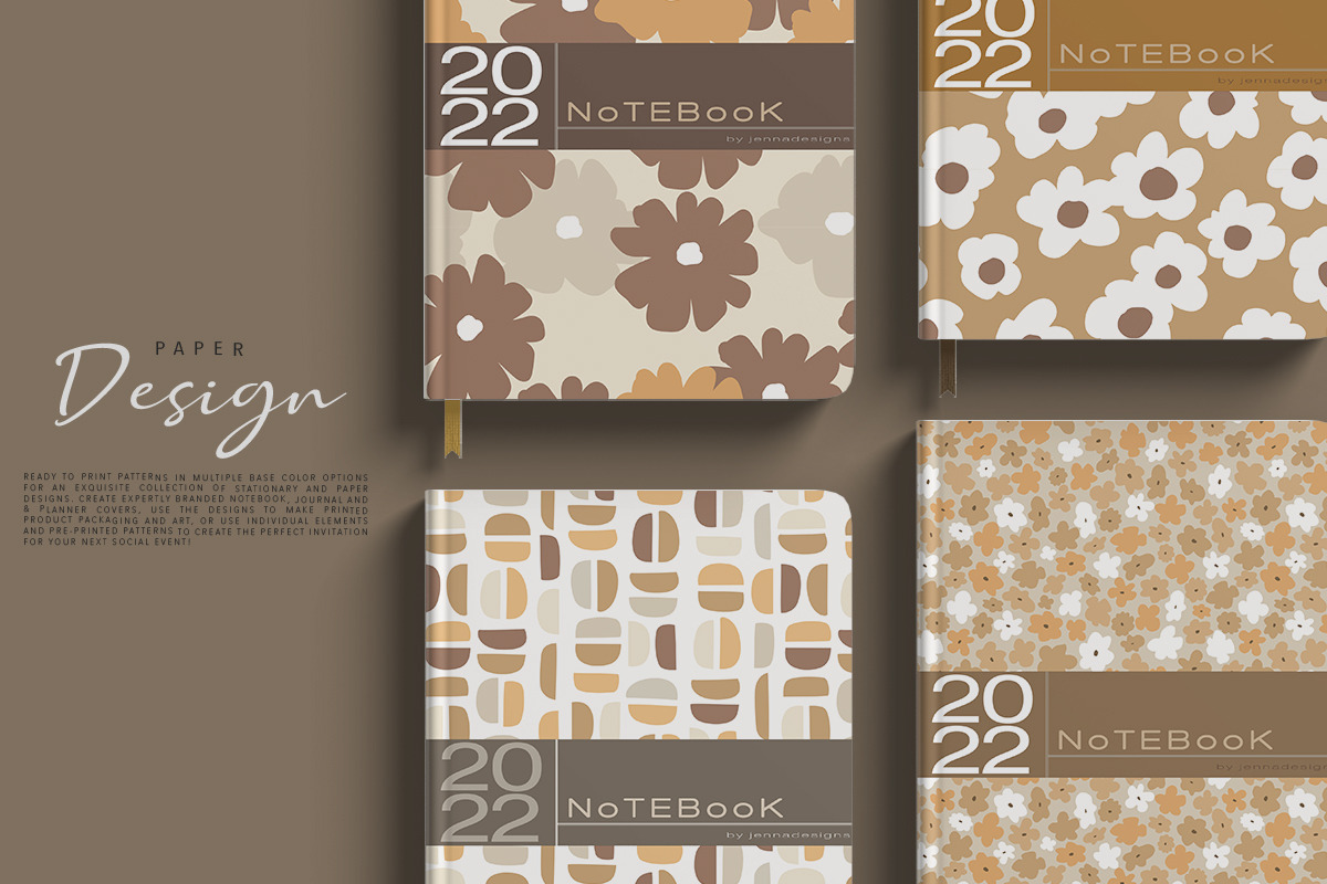 Retro Mod Flowers Vector Patterns, a Pattern Graphic by Jennadesigns (Photo 8 of 13)