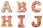 Christmas Alphabet Letters Clipart, a Seasonal Illustration by Designking (Thumbnail 2 of 4)