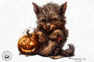 Cute Halloween Characters Clipart V2