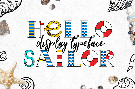 Hello Sailor Display Typeface, a Symbol Font by Katerina Osa