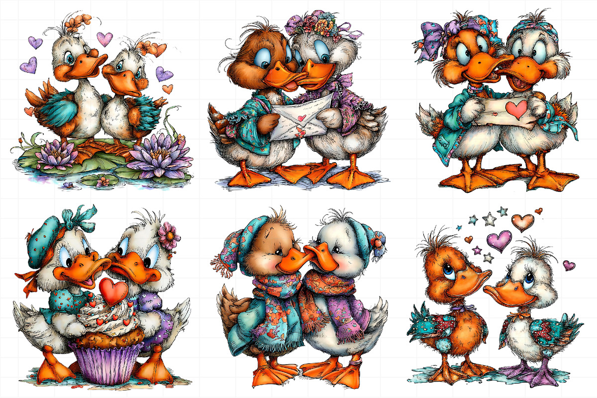 Whimsical Duck Couple Clipart, an Illustration by Daily.Designs (Photo 8 of 8)