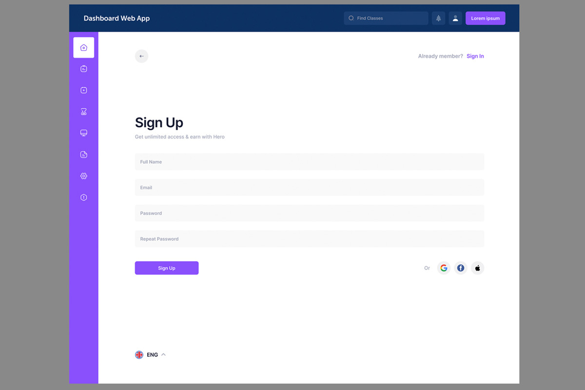 Sign up, sign in & Password Web app, an App Template by nagaredesignstudio (Photo 5 of 5)