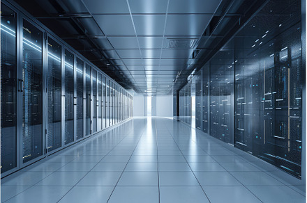 data center with modern architecture, a Technology Photo by Sergey Kotenev