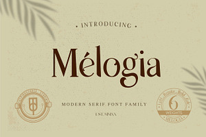 Melogia - Modern Serif Font Family