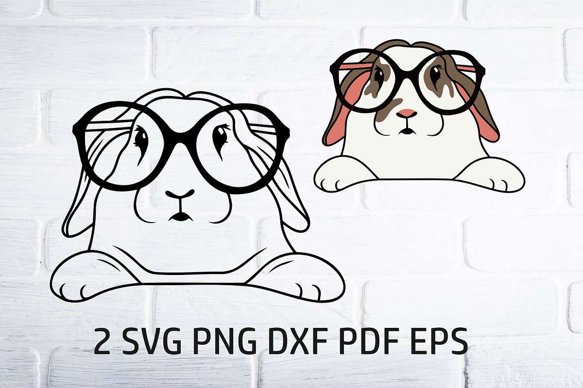 Bunny svg dxf png, rabbit clipart, an Animal Illustration by Bila Vorona (Photo 1 of 6)