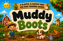 Muddy Boots - Playful Kids Farm Font