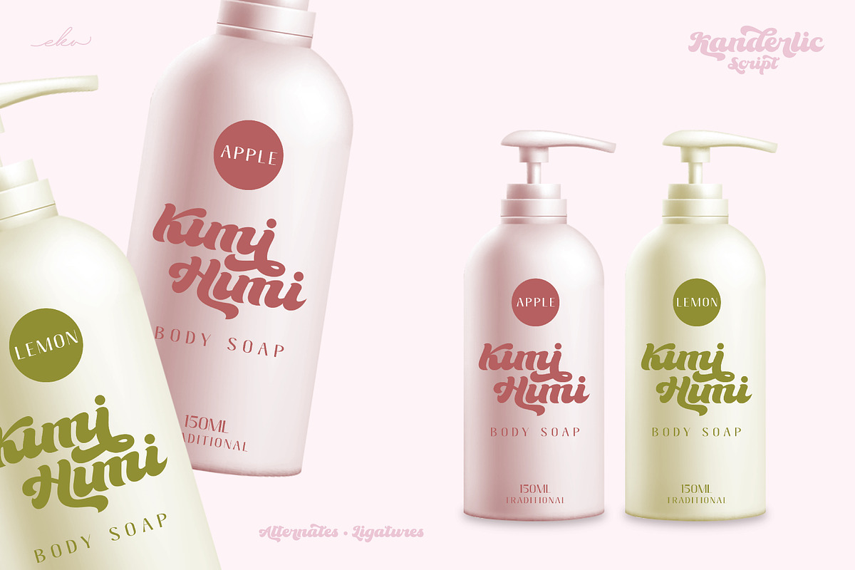 The Kanderlic - Retro Script Font, a Script Font by Ekahermawan (Photo 4 of 10)