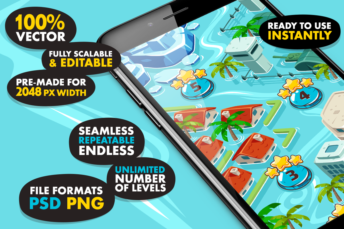 Game Level Map for Water Games, an Illustration by wowu (Photo 8 of 8)