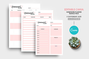 Editable Canva Homework Planner