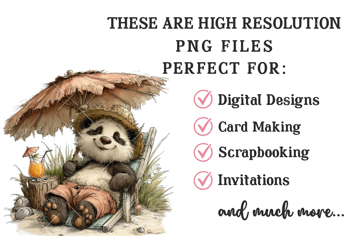 Cute Beach Animals PNG Clipart, an Illustration by OK Design (Photo 4 of 6)
