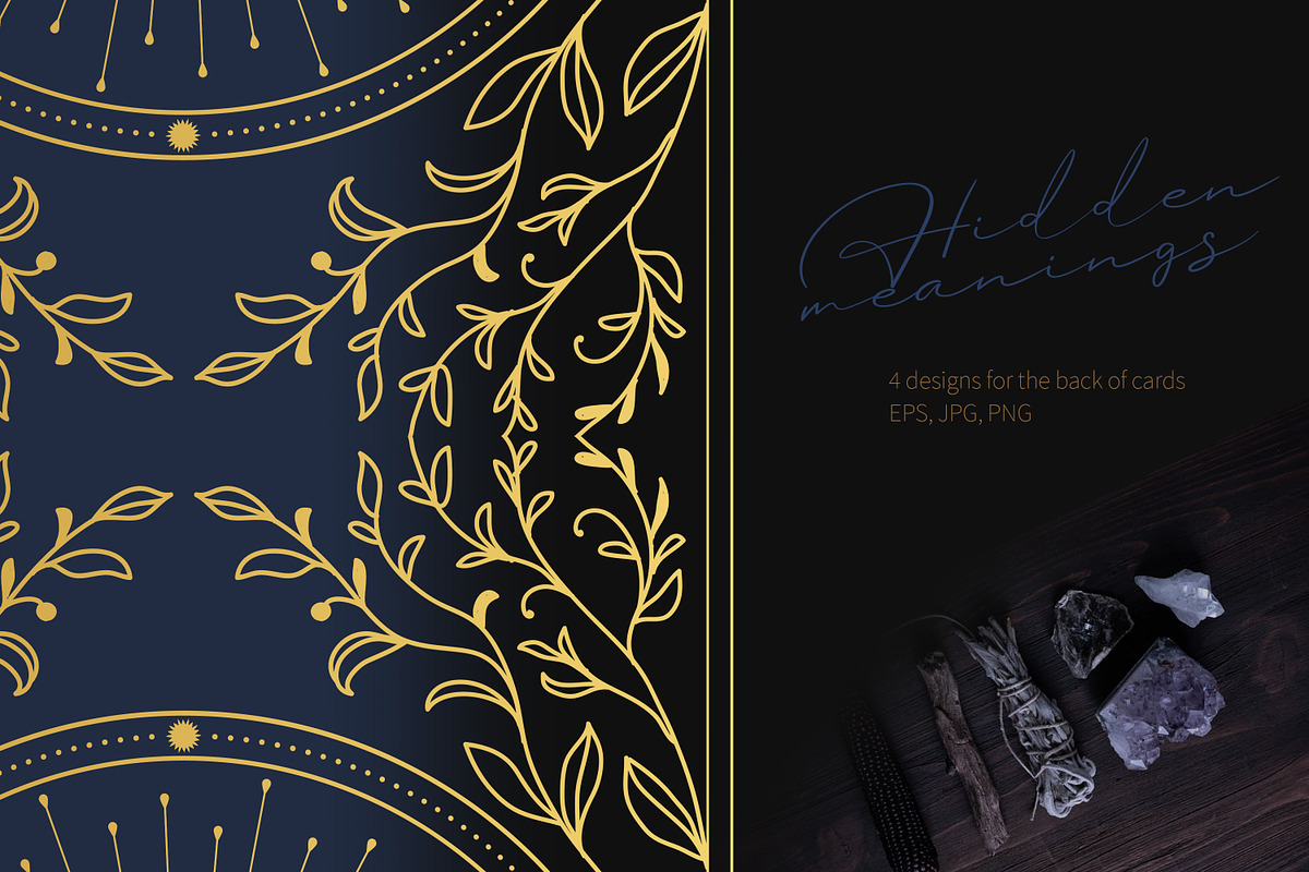 4 designs for back of tarot cards, a Background Graphic by Nadia Murash (Photo 3 of 4)