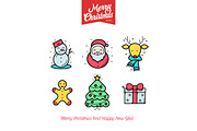 Christmas Icons in 3 different style, an Outline Icon by VectorBakery (Thumbnail 1 of 6)